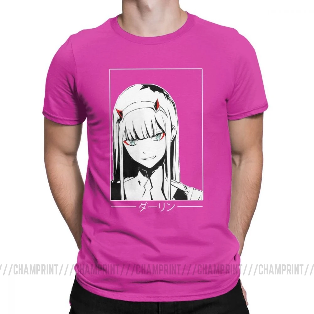 Фуксия Крутая футболка Zero Two Darling In The Franxx Movie, футболка для мужчин, хлопок, футболки смешного размера плюс, топы, Новое поступление одежда - Цвет: Фуксия