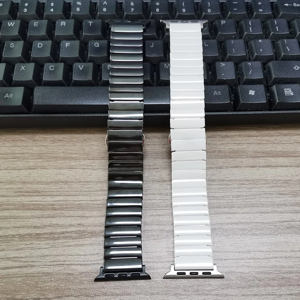 Ремешок керамический для Apple Watch 7 Band Series 6 SE 5 4 3 сменный складной браслет с