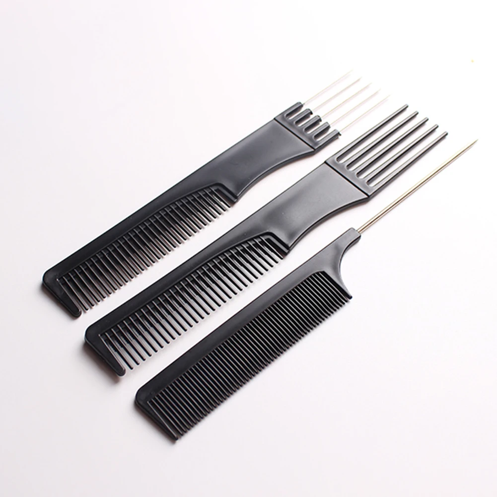

10Pcs Black Pro Hair Brush Comb Salon Anti-static Hair Combs Salon Hair Styling Hairdressing Plastic Barbers Brush Combs Set