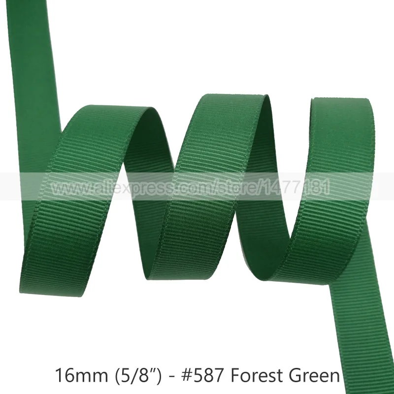 

587 Forest Green Grosgrain Ribbon 6mm 9mm 16mm 25mm 38mm 50mm High Quality 100% Polyester Grosgrain Tapes Bows Making