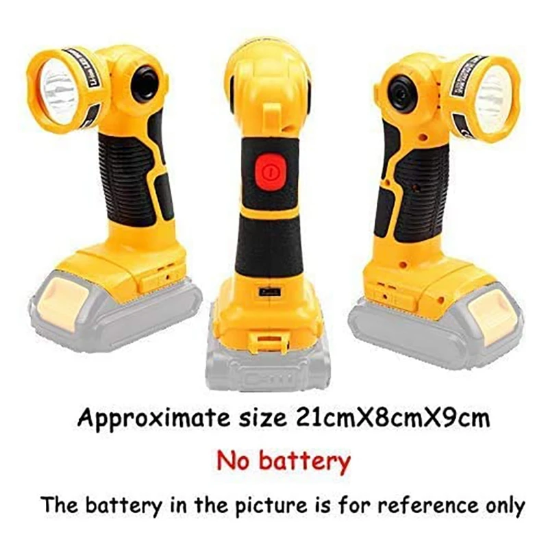 

for Dewalt Battery Pack 3W 14.4-20V Flashlight Handheld LED Work Light Lithium Batteries Spotlight USB Outdoor Lamp