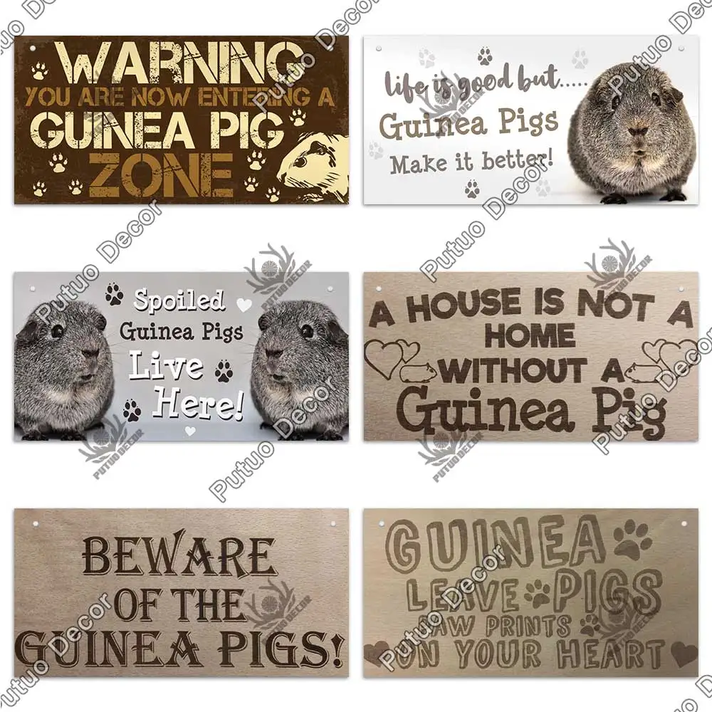 putuo decor guinea pig signs wooder hanging plaque decorative plaque gifts for guinea pig lover pet house decoration home decor free global shipping