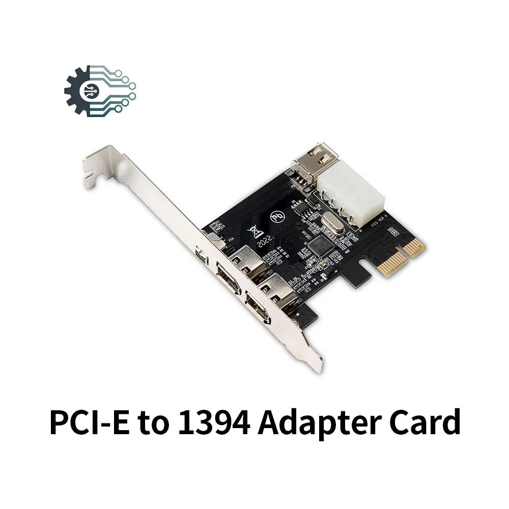 PCI E до 1394 Адаптерная карта x1 3 портового DV видеозахвата высокой четкости с 2 * 1394A 6