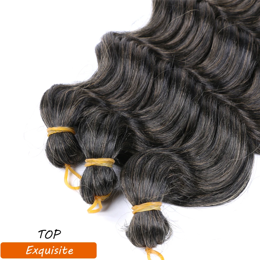 Волосы с глубокой волной Mtmei 20 дюймов синтетические вязаные косички черные