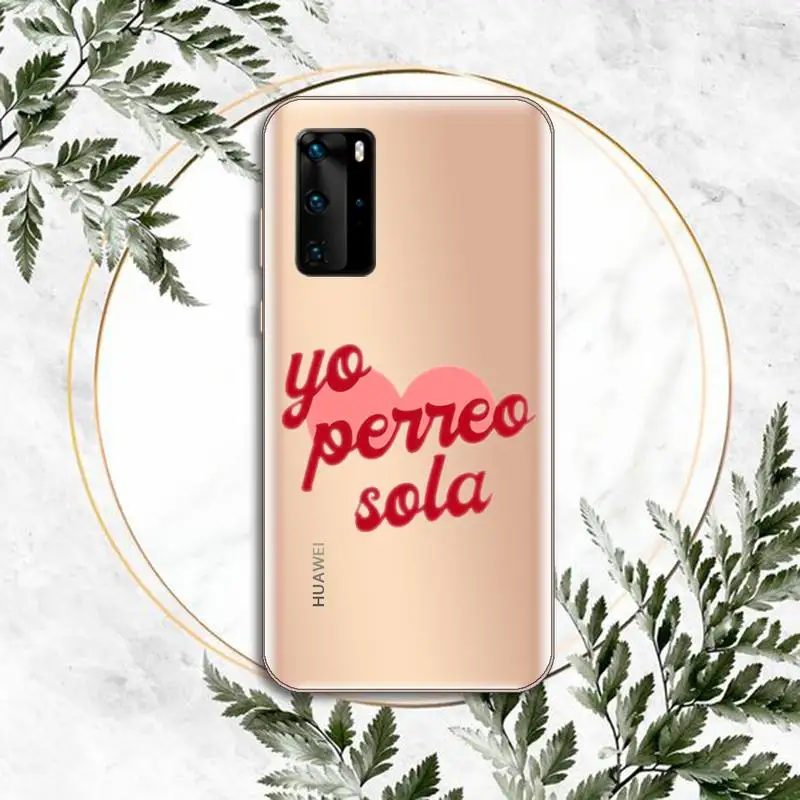 

Yo Perreo Sola Bad Bunny Maluma Phone Case Clear Transparent for huawei honor P 40 30 20 lite Pro 10 i 8 9 x p smart 2019