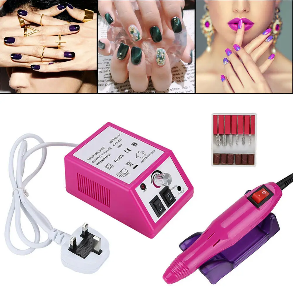 

Nail set Nail Art Drill Kit, Professional Finger Toe Nail Care Electric Nail Polishing Machine Manicure Pedicure Kit UK Plug