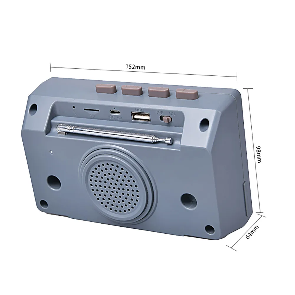 Винтажный Портативный перезаряжаемый беспроводной Bluetooth динамик с поддержкой FM