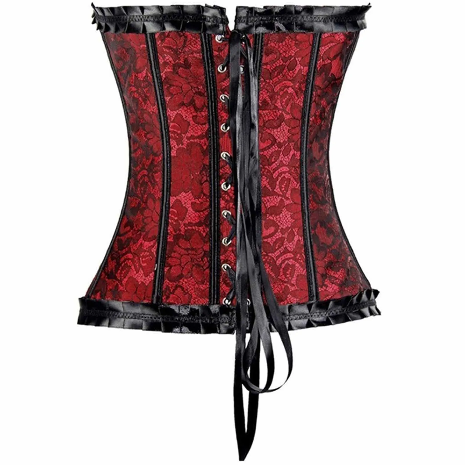 

overbust corset sexy lace plus size erotic zip floral women bustier corset lingerie tops brocade victorian fashion DropShipping