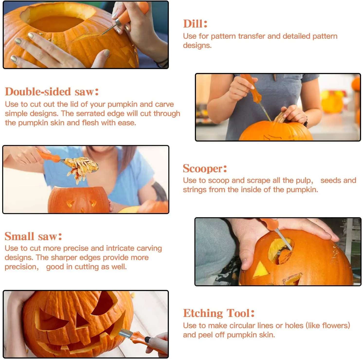 

13 Tools Lengthening Pieces Supplies Kit Professional Carrying Steel Pumpkin Case And Halloween Carving Tools