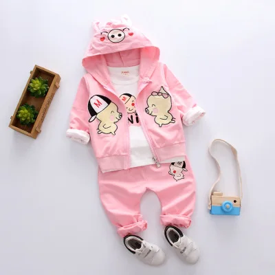 Комплект одежды для малышей сезон весна-осень Модный хлопковый топ с капюшоном +