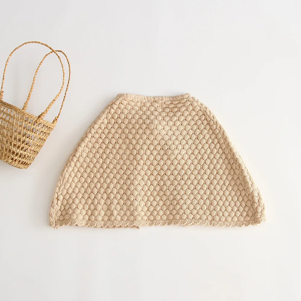 Ins/Лидер продаж вязаный свитер-накидка для маленьких девочек пончо на бретельках