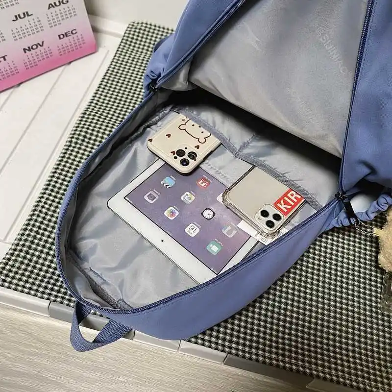 

Summer color solid female backpack dwaterproof water bags school for girls backpack skill trip