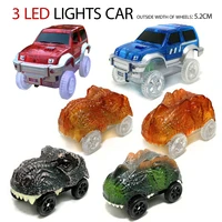 magic cardinosaur led lamp electronic car toy cars parts car rail racing trackwith flashing lights kids toys car gifts