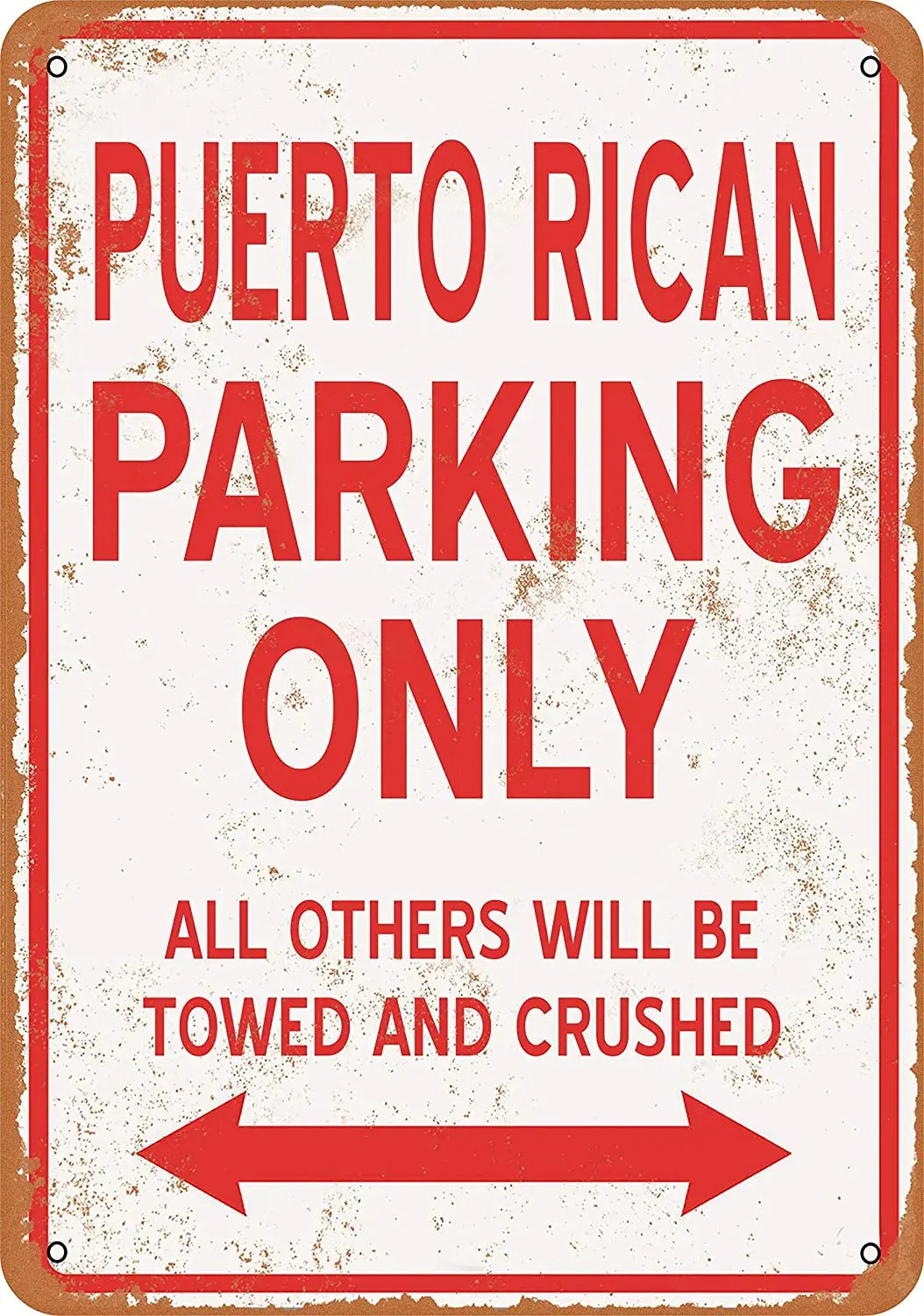 

WallColor 8*12 Metal Sign Puerto Rican Parking ONLY Vintage Look