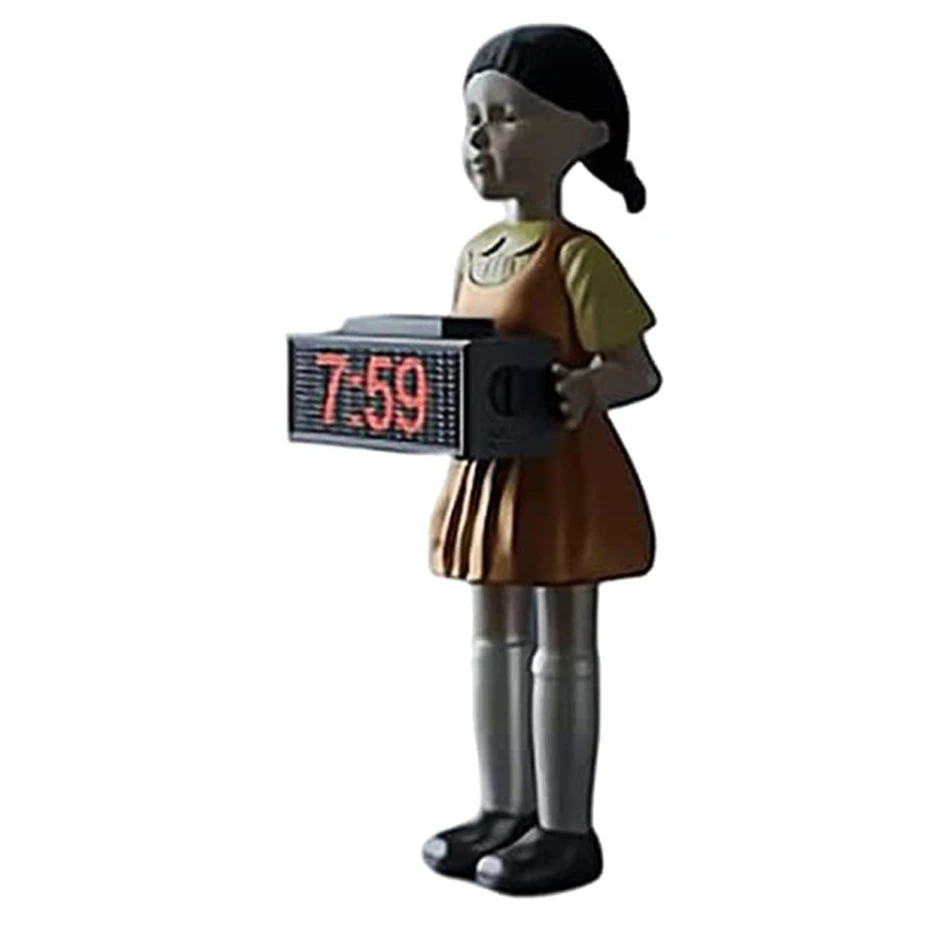 Squid Game Electronics Alarm Clock Fires Bullets Red Green Light Doll Bedroom Desk Decoration Funny 2021 | Дом и сад