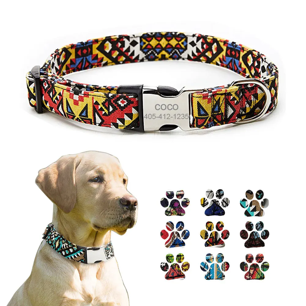 

Нейлоновый ошейник для собак, персонализированный ошейник с гравировкой, с именной табличкой, светоотражающий аксессуар для маленьких, сре...