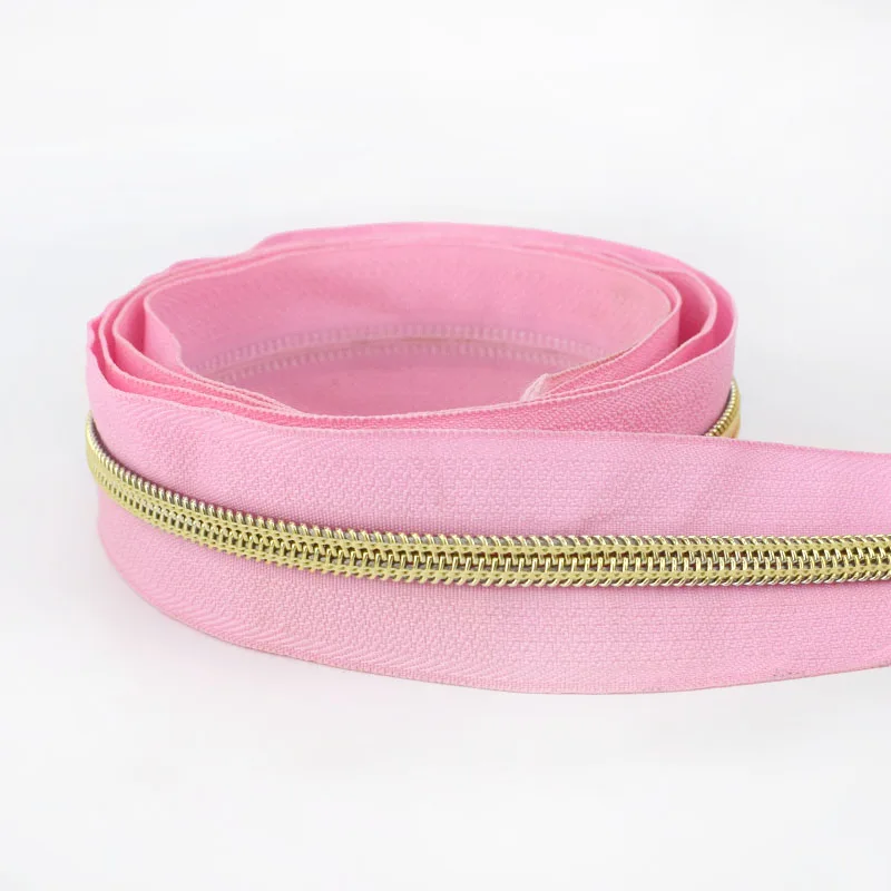 pinkgold Meetee 4/8 метров 5# разъемная застежка-молния нейлона катушка код, с декоративной молнией, DIY Швейные сумки кошелек одежды Zip Материал цветные аксессуары - Цвет: pinkgold