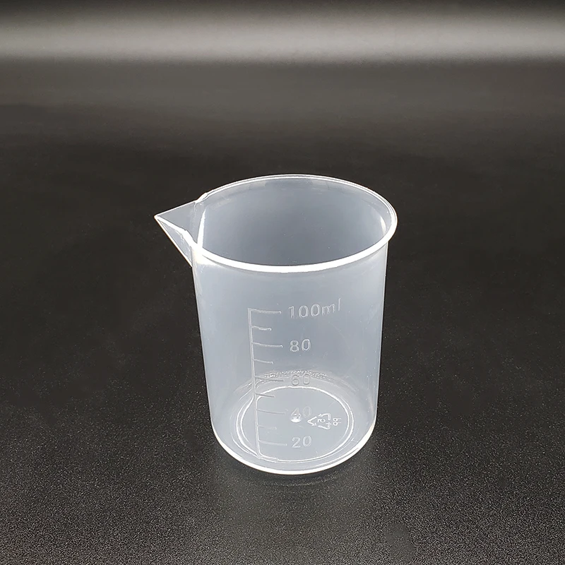 3pcs Plastic beaker in low form ,Capacity 100ml,Plastic measuring cup,Laboratory plastic beaker