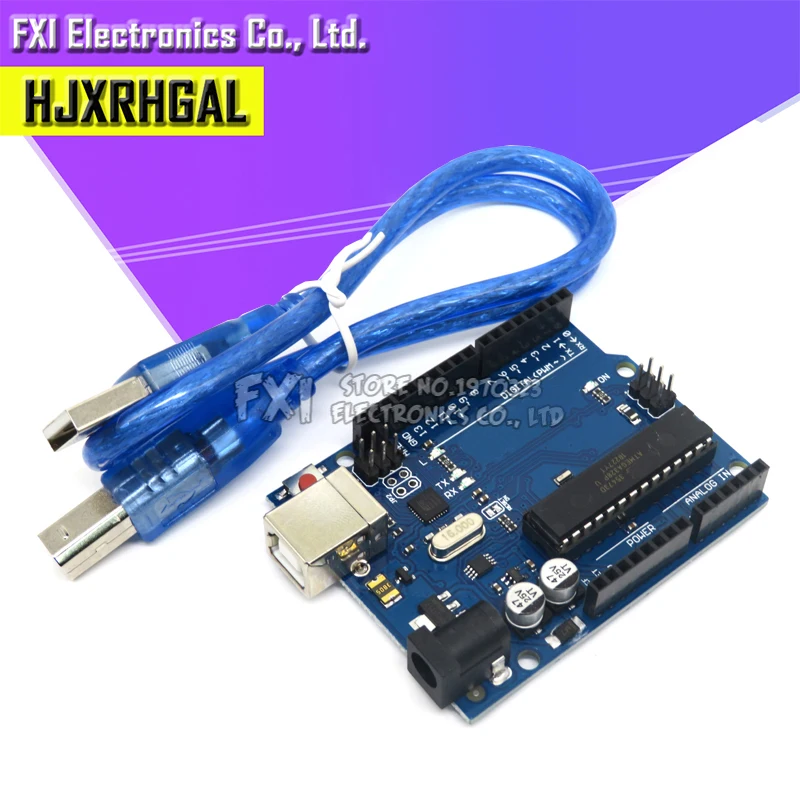 1 Комплект UNO R3 ATMEGA16U2+ MEGA328P чип для Arduino UNO R3 макетная плата+ USB кабель - Цвет: UNO R3 with cable