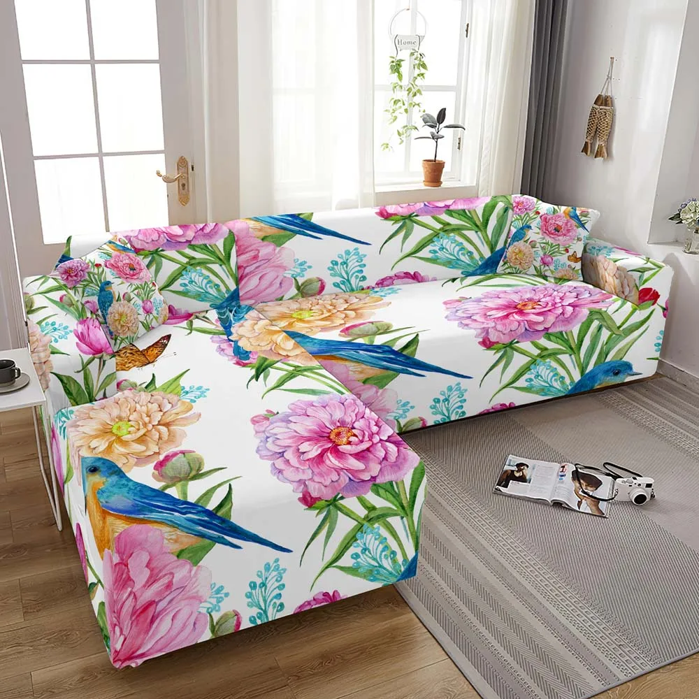 Эластичный чехол для дивана с цветочным принтом гостиной длинный секционный в |