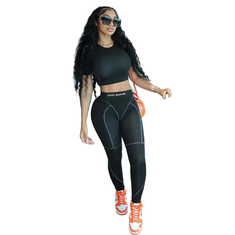 

Костюм брючный женский из двух предметов, пикантный Топ без рукавов с круглым вырезом и штаны с высокой талией и принтом персонажа, повседне...