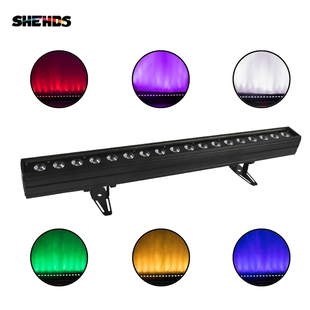 SHEHDS 18x18W RGBW 6IN1 Indoor Light Led Wall Wash DMX Bar Line Stage For Dj effect | Освещение