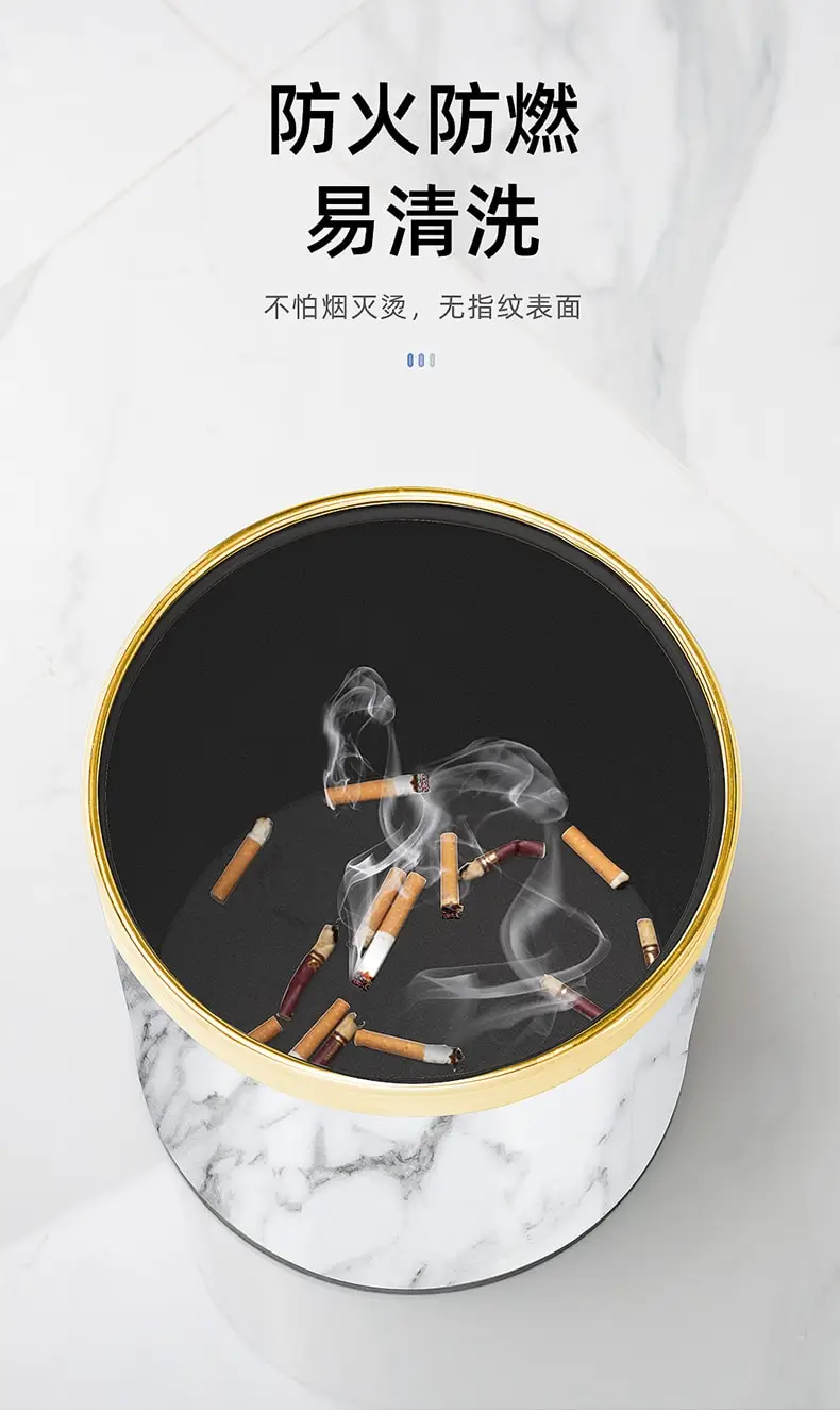 

Nordic Style Trash Bin Creative Gold Kitchen Luxury Round Trash Can Living Room Poubelle De Cuisine Household Products DI50LJT