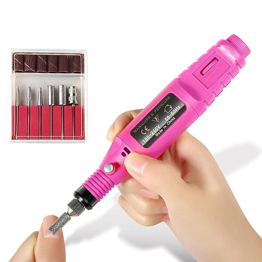 Электрическая мини дрель для дизайна ногтей 1 комплект ручка шлифовальная