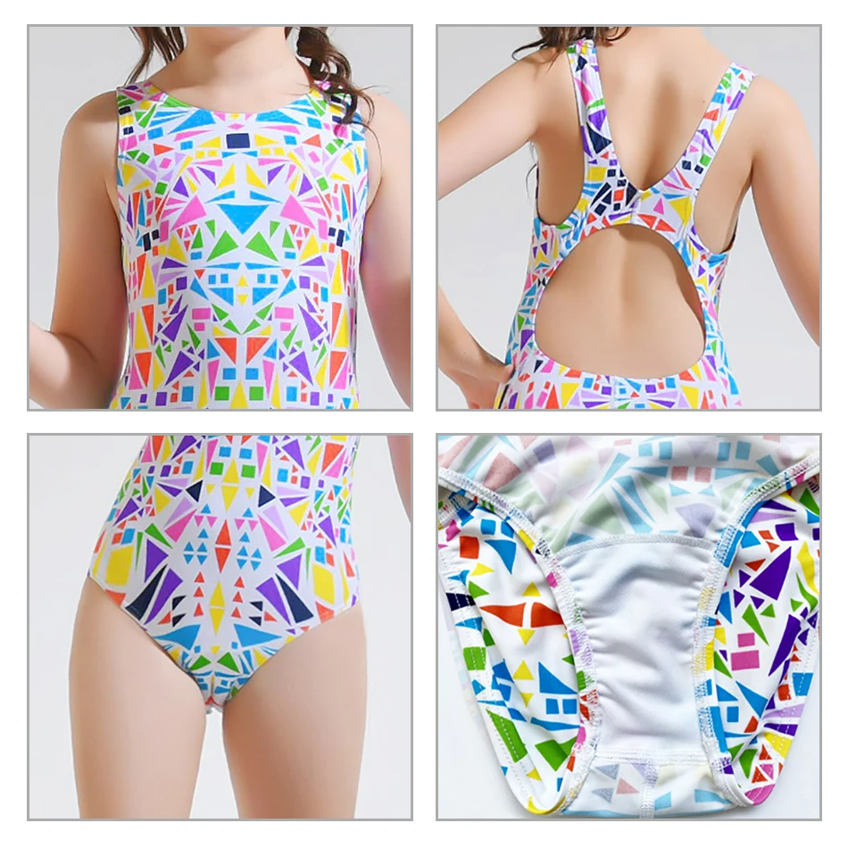 

Children's Swimwear for Girls Summer Conjoined Body Clothes CUHK Kids Swimming Training Triangle Sleeveless One Piece Swimsuit