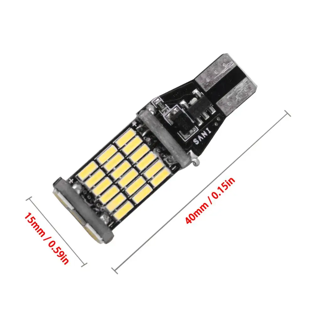 

10PCS Superior LED T15 W16W 45 SMD 4014 Car Auto Canbus Reversing Lamps Stop Light Back up Lights Reverse Bulb Error Free