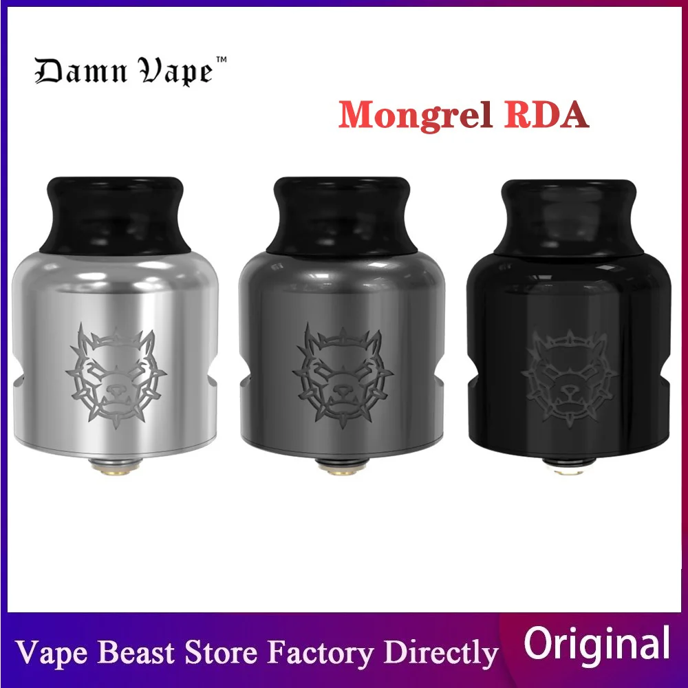 Original New Damn Vape Mongrel RDA Atomizer 1.5ml BF 510 Pin Tank Dual Post Build Deck E Cigarette Vaporizer Vs Tauren Solo | Электроника