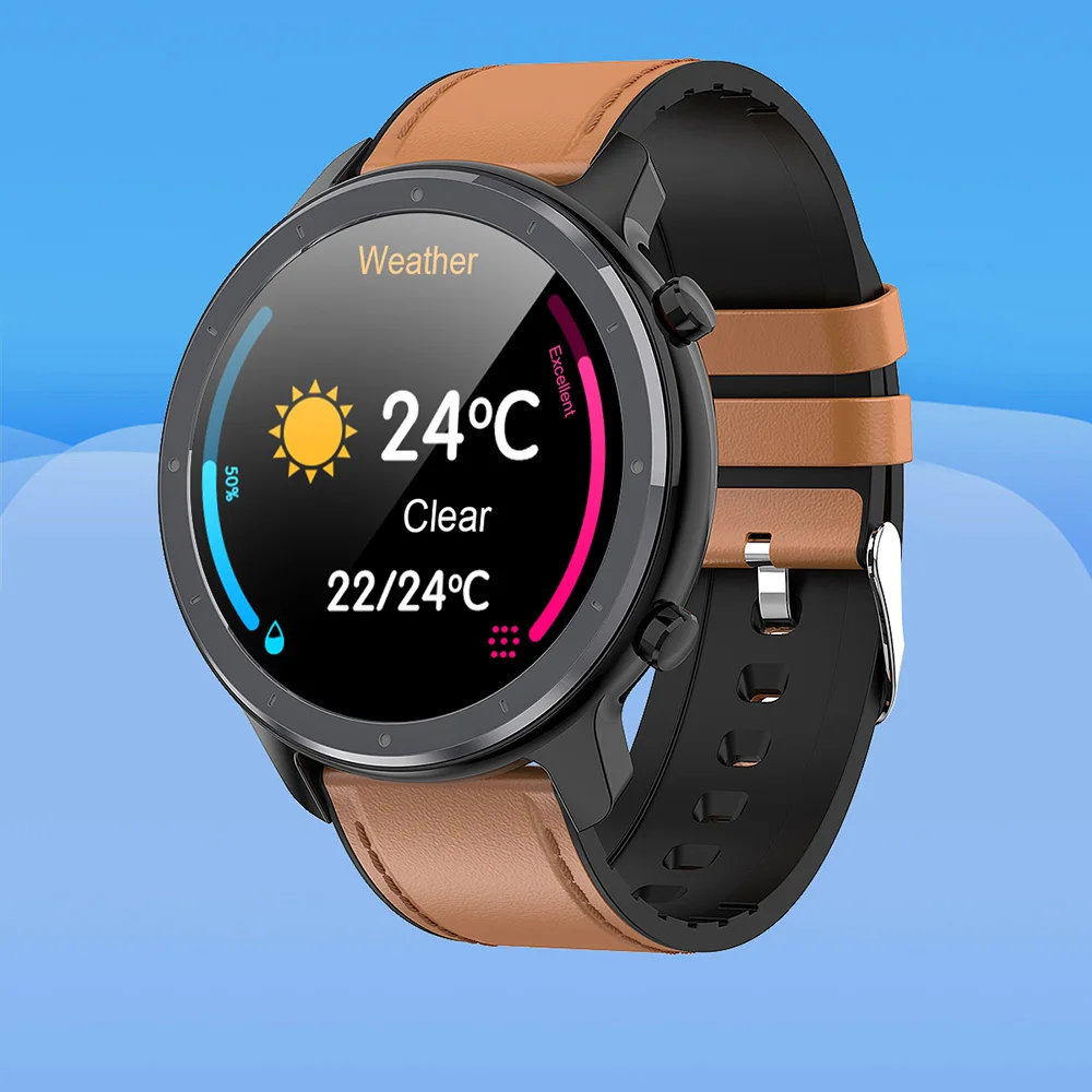 Смарт часы Для мужчин полный круглый сенсорный Экран ЭКГ сердечного ритма крови