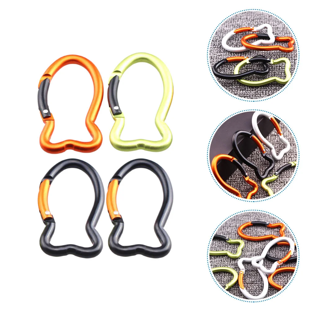 

4pcs Outdoor Hook Fish-shaped Carabiner Aluminium Alloy Buckle (Random Color)