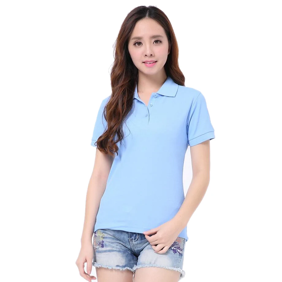 Polo Femme Manche Courte Camisa Blusas Mujer De Moda Summer Plain Shirts Top Solid 180g рубашка женская | Женская одежда