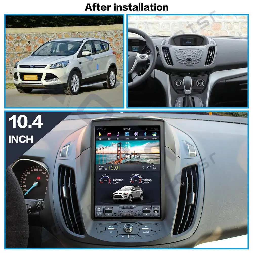 Tesla Экран android9.0 PX6 стиль 4 Гб Оперативная Память автомобиля GPS навигации для Ford KUGA