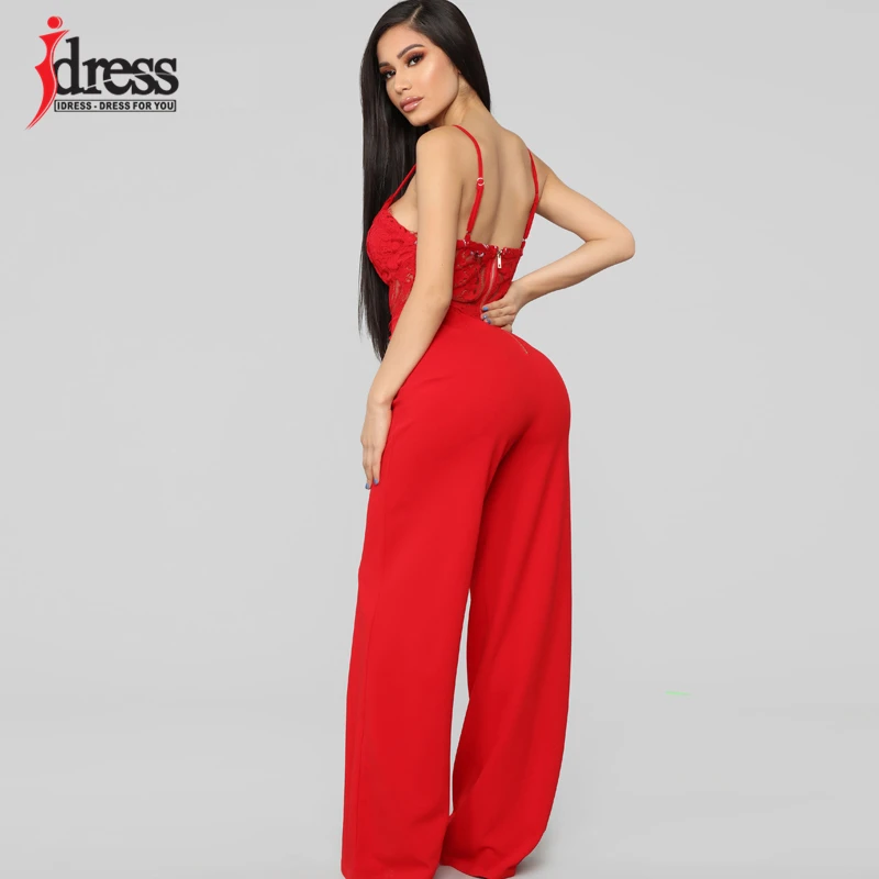 IDress новые летние женские Клубные вечерние кружевные Комбинезоны Женский