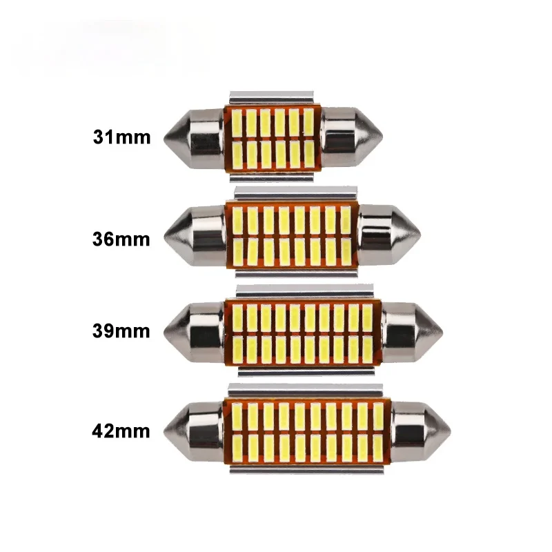 

1x C10W C5W LED Canbus Festoon 31 мм 36 мм 39 мм 42 мм для автомобильной лампы, лампа для внутреннего освещения, освесветильник номерного знака, белая, 5000K, без ошибок