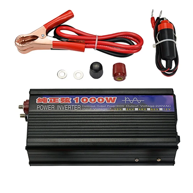 Автомобильный инвертор DC24V в AC220V чистый синусоидальный 1000 Вт 50 Гц с цифровым