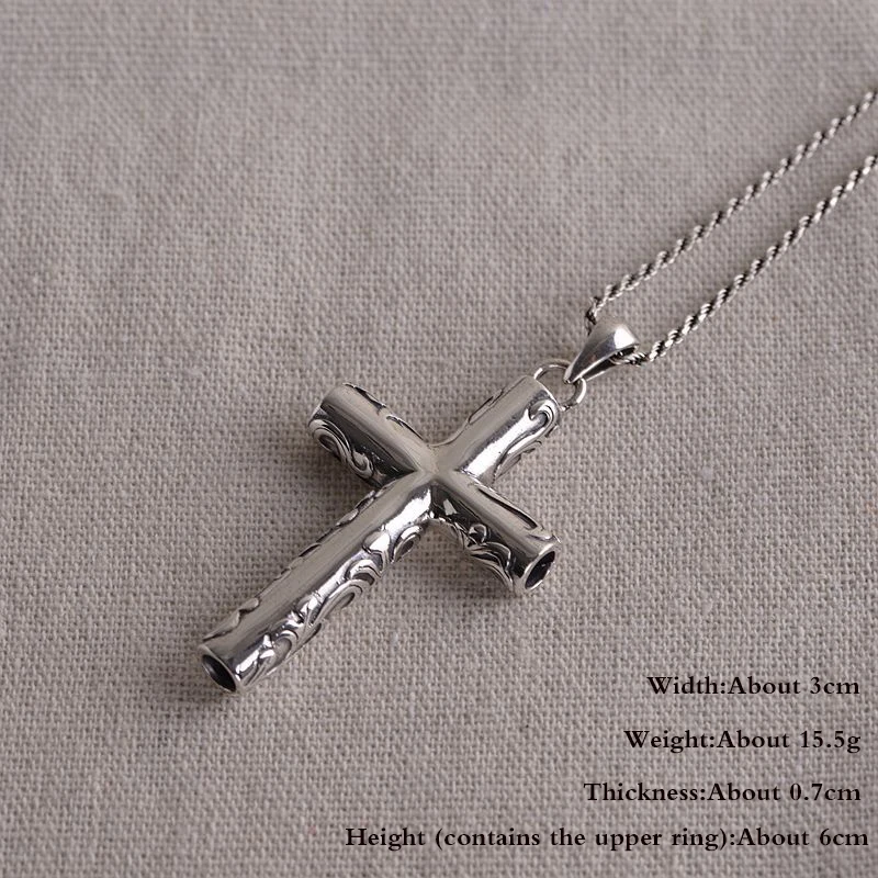 Мужской кулон в этническом стиле BALMORA из серебра 925 пробы с крестом и принтом