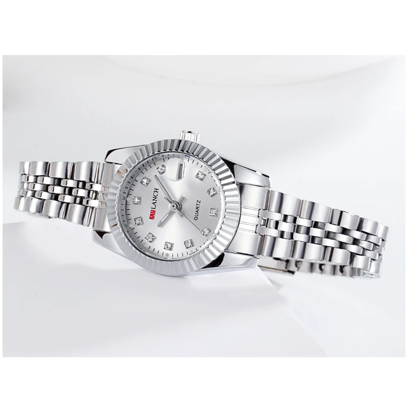 Couple Watches Top Luxury Brand Business Quartz Wristwatches Calendar Clock Stainless Steel Strap Relogio Masculino Men Women