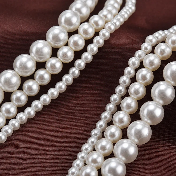 3 ряда жемчужное ожерелье многослойное женское бохо Collier Femme Collares Mujer sauir Long Lange Ketting