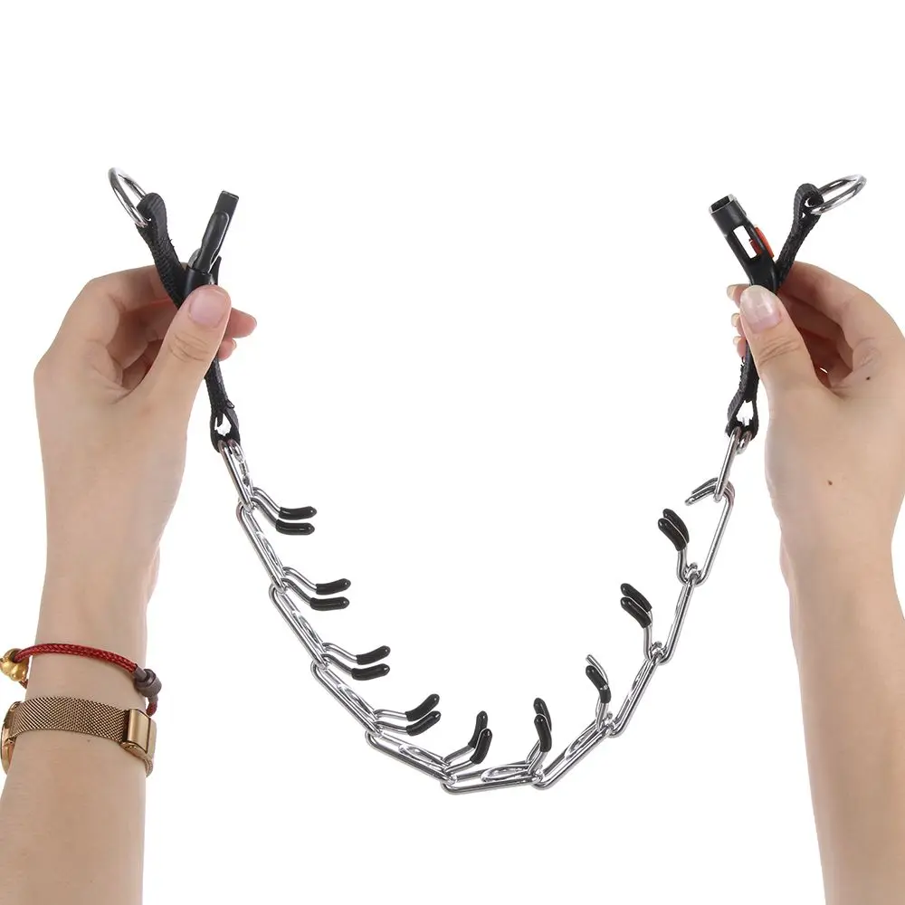 Fastshipping Adjustable Dog Prong Collar Pinch Training Stainless Steel Links Rubber Tips Quick Release Locking Carabiner | Дом и сад