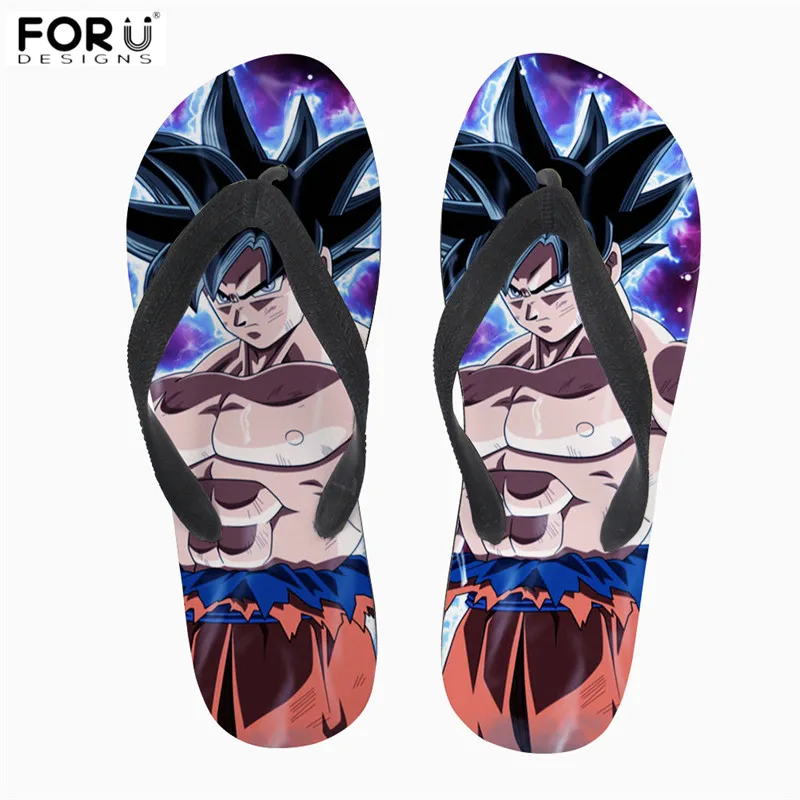 FORUDESIGNS/мягкие резиновые шлёпанцы; принт с драконами; стиль аниме; мужские Летние вьетнамки; Легкие пляжные водонепроницаемые сандалии для мужчин - Цвет: HMA151AB