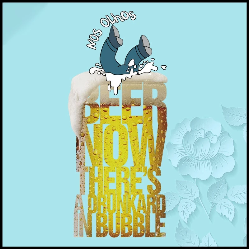 Креативные люди которые падают в пивную чашку одежда термоклейкие виниловые