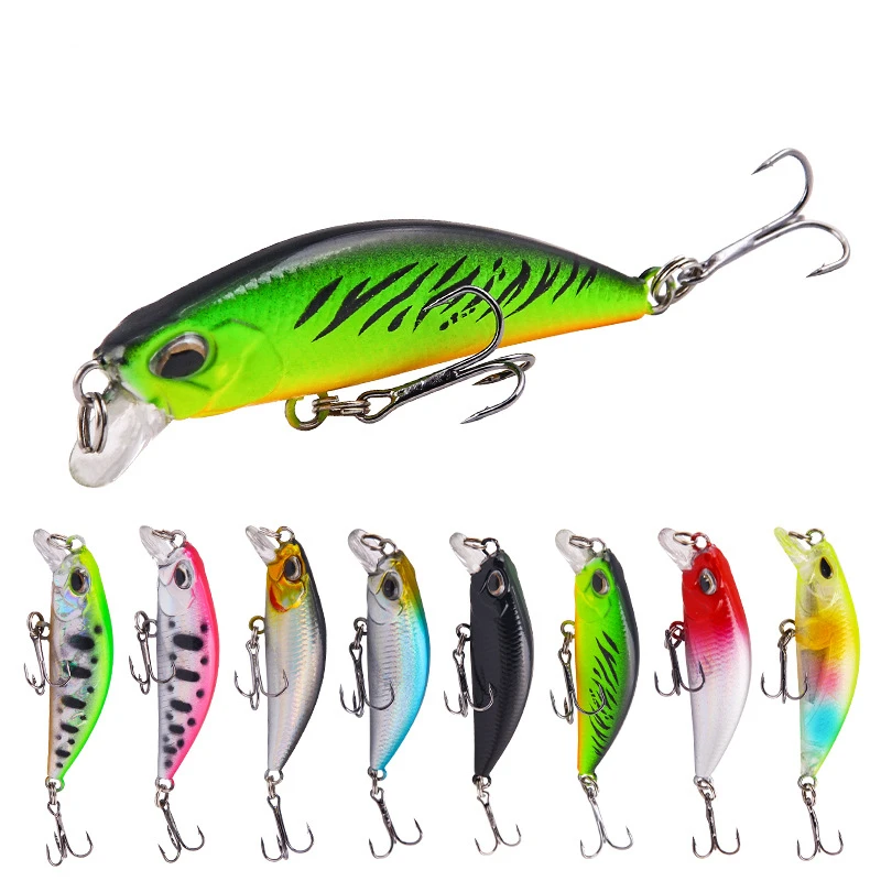 

1 Pcs Minnow Fishing Lure 5.5cm 5g 3D Eyes Crankbait Wobbler Artificial Plastic Hard Bait Fishing Tackle