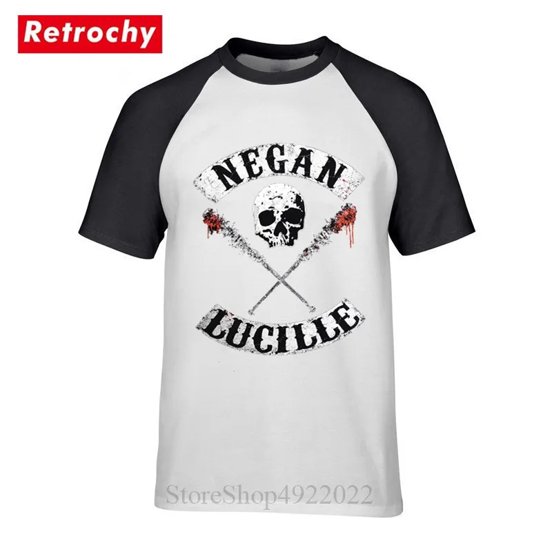 Мужская хлопковая футболка с коротким рукавом Negan Lucille уличная большого размера