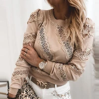 winter pullover womens fashion clothing casual sweater womens solid round table fashion sweater shirt womens lace sewn coat