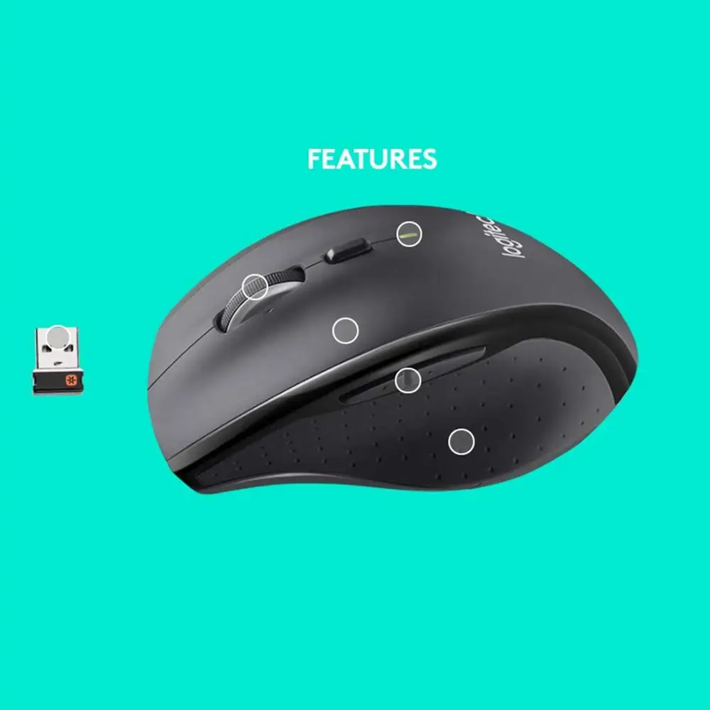 Беспроводная мышь Logitech M705 3 года работы от батареи usb приемник серая компьютерная