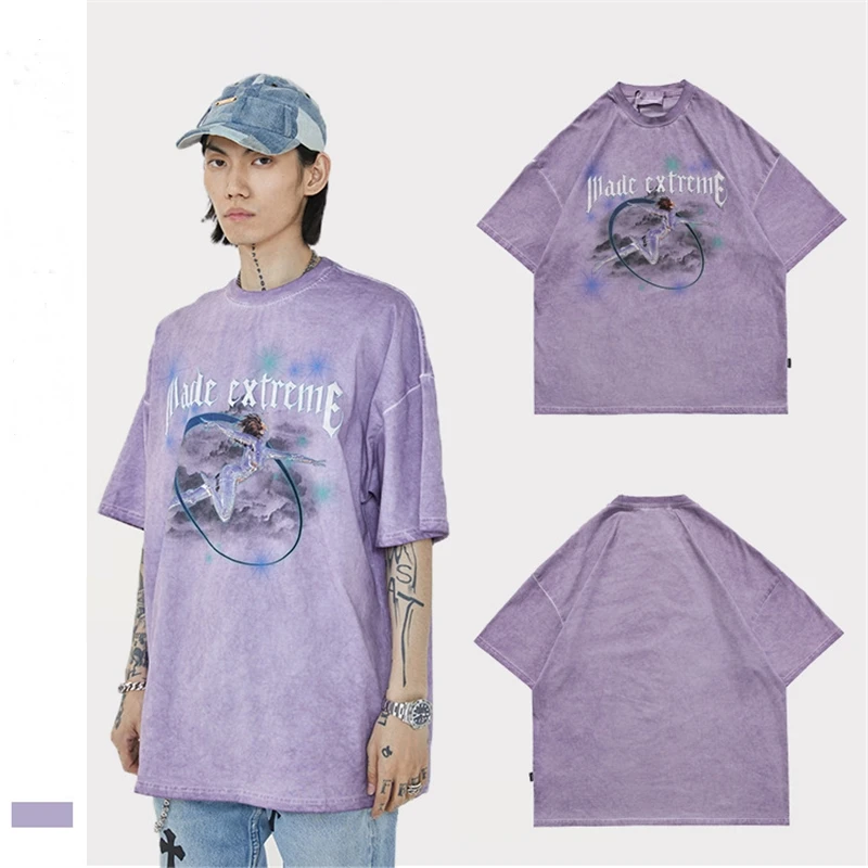 

Fashion Hipster Hip Hop Printed Short Sleeve Tshirts Men Spring Summer Casual Loose Tees Tops 100% Cotton Comfortable T Shirts