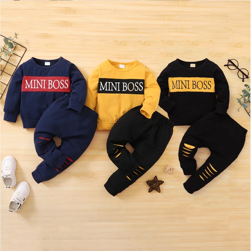 

Fashion Baby Clothes for Boys Girls Letter Print Baby Outfit 2Piece Long Sleeve Autumn Sets for Baby Toddler Fall Clothing